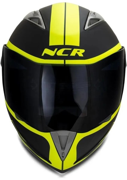 Çene Açılır Kask Sarı Siyah Vizörlü Ece Belgeli