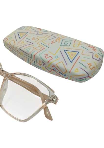 Oval Desenli Gözlük Kılıfı Optik Çerçeve Için (Sert) Silme Bezi Hediyeli