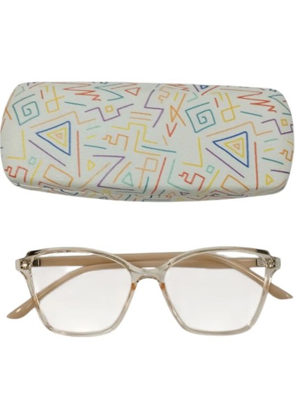 Oval Desenli Gözlük Kılıfı Optik Çerçeve Için (Sert) Silme Bezi Hediyeli modelleri