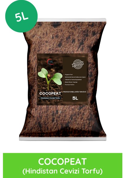 Cocopeat Hindistan Cevizi Torfu - %100 Doğal, Böcek Yapmayan, Orkide Toprağı 5l modelleri