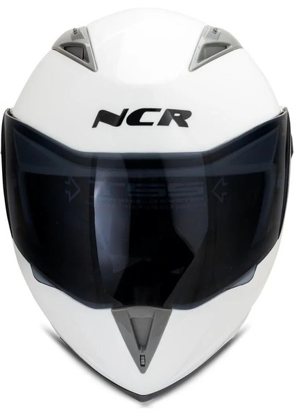 Çene Açılır Kask Beyaz Siyah Vizörlü Ece Belgeli