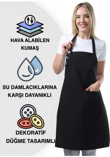 Boyun Ayarlı, Suya Dayanıklı, Cepli Şef, Aşçı, Mutfak Önlüğü , Cafe, Barista, Kuaför, Ressam ve Çiçekçi Önlükleri