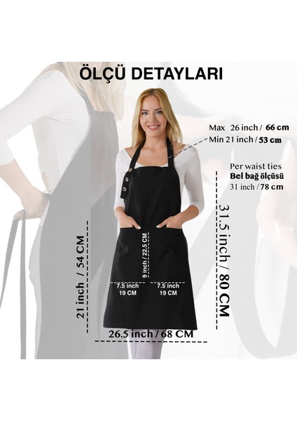 Boyun Ayarlı, Suya Dayanıklı, Cepli Şef, Aşçı, Mutfak Önlüğü , Cafe, Barista, Kuaför, Ressam ve Çiçekçi Önlükleri indirimleri