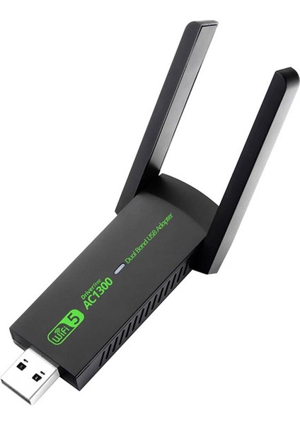 USB Wireless Adaptör Wifi5 AC1300 Mbps Dual Bant USB Adapter 2.4g -5g