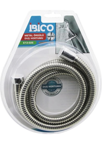Metal Örgülü Duş Hortumu 1.5mt Vakumlu Ambalaj Anti Twist=dolanmaz-Kıvrılmaz-Kopmaz (4887)