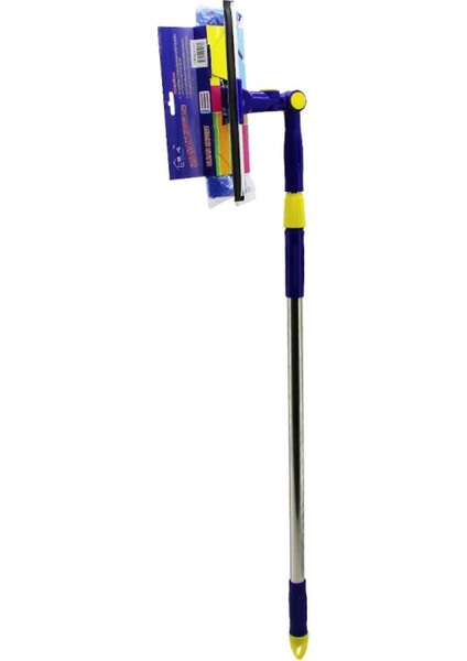 Star Q 2 Başlı=camsil Çekpas - M.fiber Mop=24.5cm 360 Derece Başlık Camsil - Mop Uzayan Metal - Pls.sap= 85-133CM (4887)