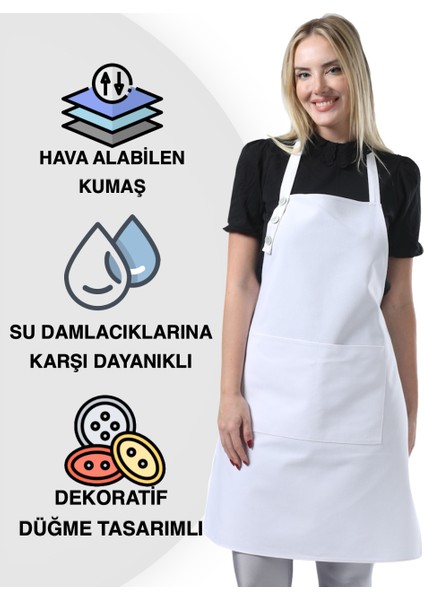 Boyun Ayarlı, Su Geçirmez, Cepli Şef, Aşçı, Mutfak Önlüğü ,Cafe, Barista, Kuaför, Ressam ve Çiçekçi Önlükleri