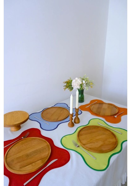 4'lü Mix Flow Duck Keten Yıkanabilir Leke Tutmaz Biyeli Supla Amerikan Servis 40X50 cm