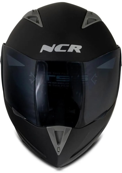 Çene Açılır Kask Mat Siyah Vizörlü Ece Belgeli