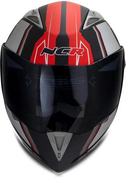 Çene Açılır Kask Kırmızı Siyah Vizörlü Ece Belgeli