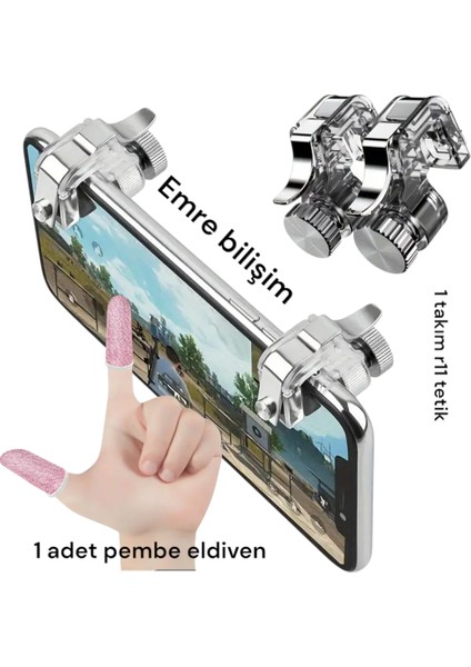 Profesyonel Metal Tetik R11 Mobil Oyun Eldiveni Pembe Parmaklık 1 Çift Pembe 1 Çift R11 Toplam 4 Adet indirimleri