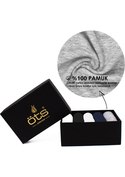 Erkek Çocuk %100 Pamuk Atlet 5'li Set, Rahat Kalıp Yüksek Kaliteli Rıbana Atlet, Siyah Premium Özel Kutusunda, İç Giyim, Çamaşır