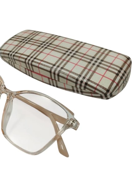 Oval Desenli Gözlük Kılıfı Optik Çerçeve Için (Sert) Silme Bezi Hediyeli