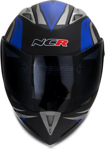 Çene Açılır Kask Mat Mavi Siyah Vizörlü Ece Belgeli