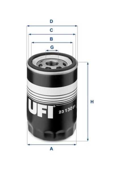 Ufı 23.130.01 Yağ Filtresi Golf Iıı Iv Bora Polo Passat Caddy Transporter T5 LT28-35 / A3 A4 A6 A8 / Toledo Ibiza Leon / Octavia
