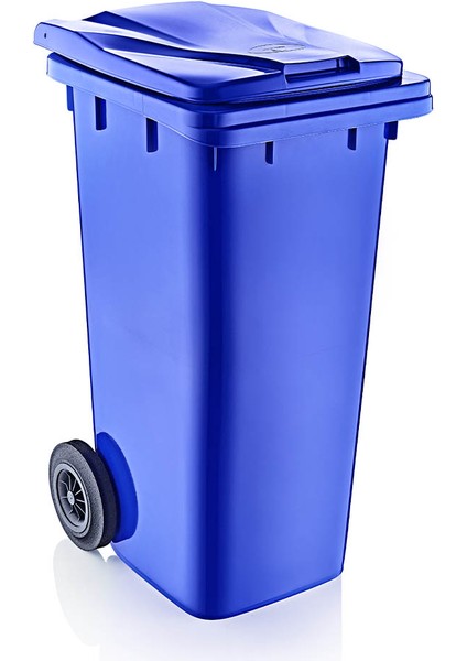 Tekerlekli Mavi Çöp Konteyneri Çöp Kovası 120 Lt ( Sağlam Dayanıklı)