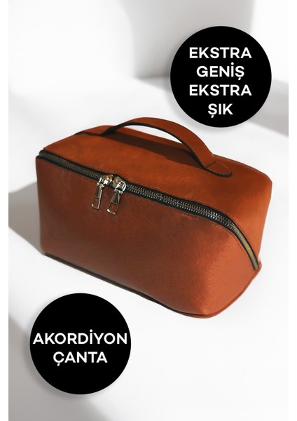Taba Makyaj Çantası – Kadın Seyahat Kozmetik Çantası, Organizer Düzenleyici