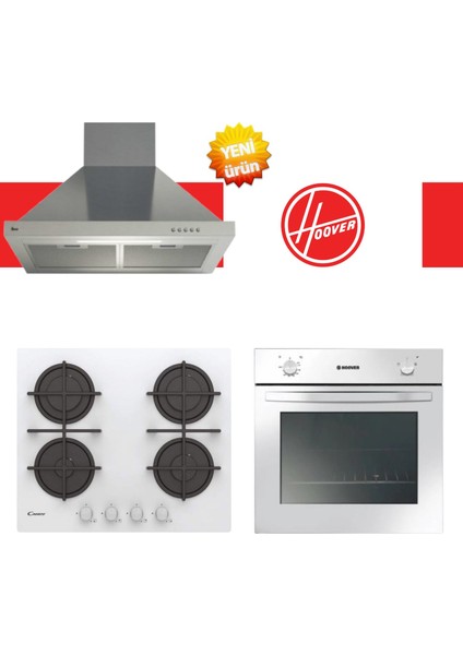 & Candy Nerotta Ankastre Set ( HON100W Beyaz + CVG6WW + HCH6MXTK Inox )