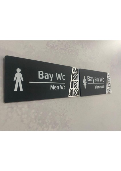 Bay-Bayan WC Levha Seti - Kendinden Yapışkanlı Tuvalet Tabelası