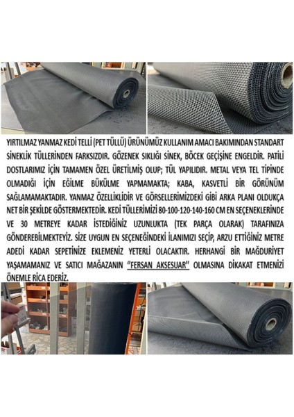 Yırtılmaz Sineklik Kedi Teli (Pet Tül) (En: 100 cm - Uzunluk: 100 Cm) fiyatları