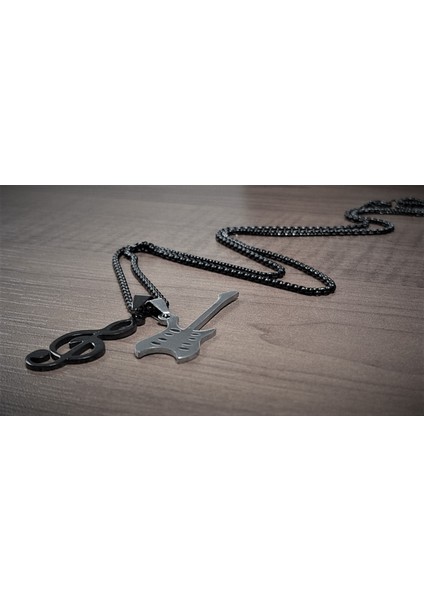 Paslanmaz Çelik Ikili Ürün Sol Anahtar ve Gitar Kolye fiyatları