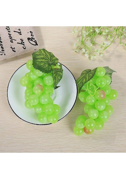 2li Set Yapay Meyve Yeşil Üzüm Süs Dekoratif Sahte Meyve 15CM fırsatları