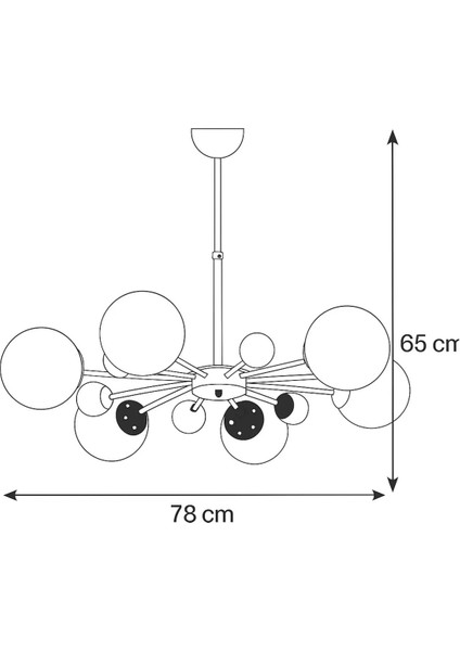 Istanbul Avize Nairobi 6'lı Gümüş Kasa Beyaz Glop Camlı Avize modelleri