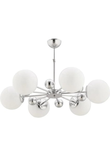 Istanbul Avize Nairobi 6'lı Gümüş Kasa Beyaz Glop Camlı Avize fırsatları