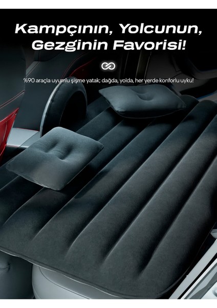 Şişme Yatak Seti Araç Içi - Kamp - Ev Kullanımı Için 12/24V Hava Pompa Hediyeli