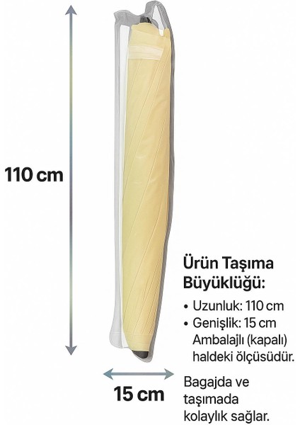 Plaj, Güneş ve Balkon Şemsiyesi Krem Renk Kalın Kumaş