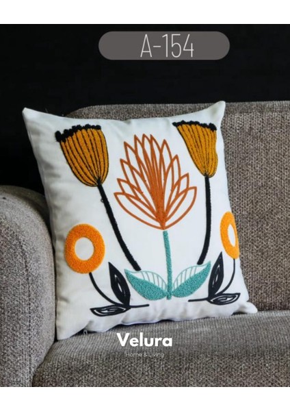 Dekoratif Kırlent & Pinterest Kırlent & Keten Kumaş - Nakış Işleme & A154