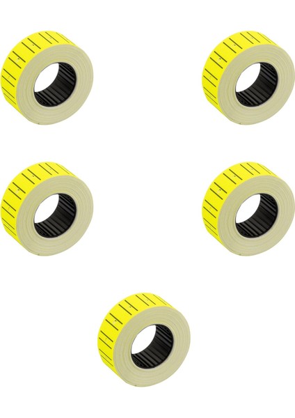 Motex Tanex Makine Etiketi Kraft Fiyatlandırma Numaralandırma Bant -12X21 mm -800'LÜ -Sarı - 5 Adet