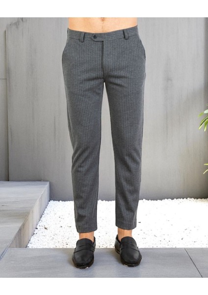 Erkek Çizgili Kumaş Pantolon Slim Fit | Şık ve Rahat Kesim Ofis & Günlük Stil