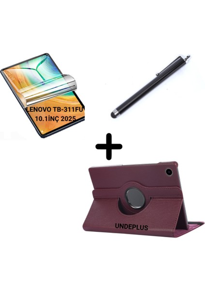 Lenovo Tab TB311FU 10.1inç Kılıf Dönen Tablet Kilifi Ekran Koruyucu+Kalem