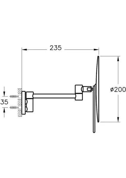 Origin A4489536 Makyaj Aynası, Duvardan, Mat Siyah fiyatları