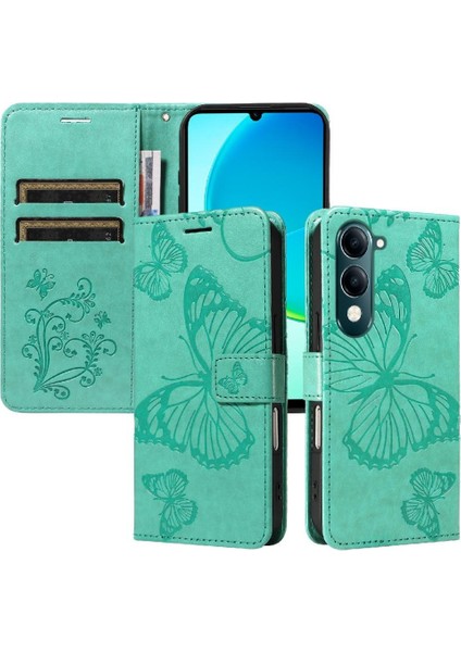 Vıvo Y29S 5g Pu Deri Flip Kickstand Darbeye Kapak Manyetik (Yurt Dışından)