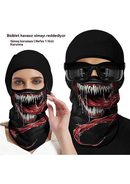 Erkekler ve Kadınlar Için Güneş Koruyucu Başlık Açık Motosiklet Bisiklet Kaskı Astar Balıkçılık Gini Yüz Maskesi Stil D (Yurt Dışından)