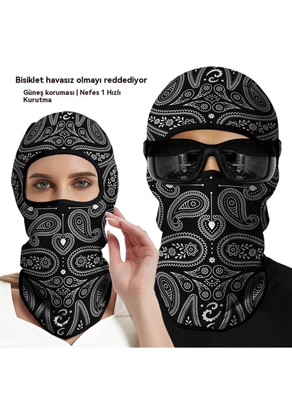 Erkekler ve Kadınlar Için Güneş Koruyucu Başlık Açık Motosiklet Bisiklet Kaskı Astar Balıkçılık Gini Yüz Maskesi Stil C (Yurt Dışından)