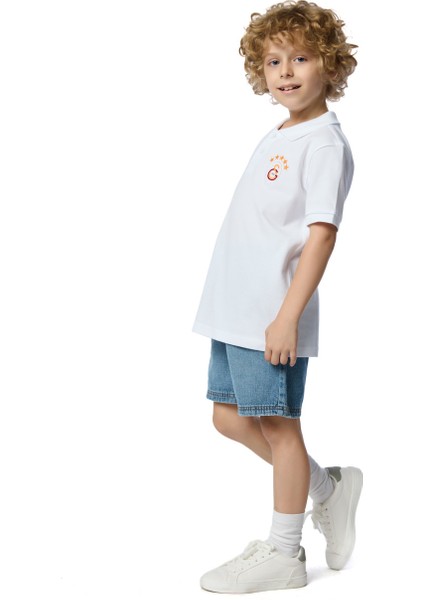 Galatasaray 5 Yıldız Klasik Logo Polo Çocuk T-Shirt C251403