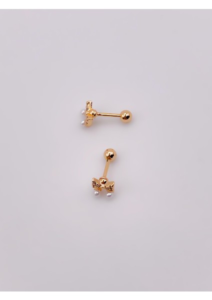 Cerrahi Çelik Piercing Zirkon Taşlı Fiyonk Figürlü Kıkırdak Helix Tragus PIERCING(1ADET) modelleri