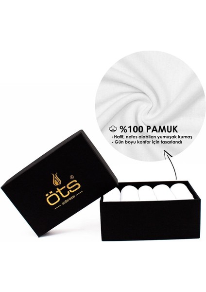 Erkek Çocuk %100 Pamuk Atlet 5'li Set, Rahat Kalıp Yüksek Kaliteli Rıbana Atlet, Siyah Premium Özel Kutusunda, İç Giyim, Çamaşır
