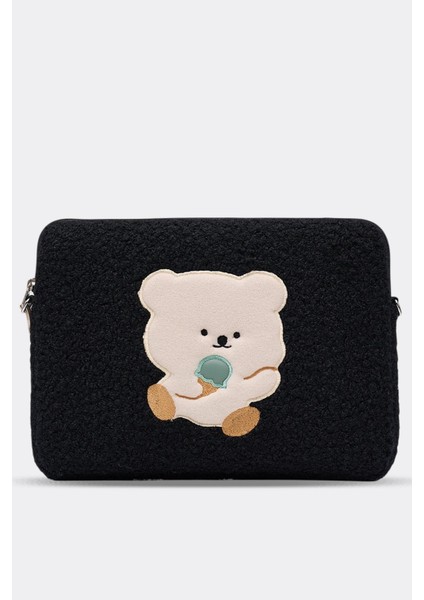 Teddy Bear Laptop Kılıfı 13" & 14" Inç Uyumlu Siyah modelleri
