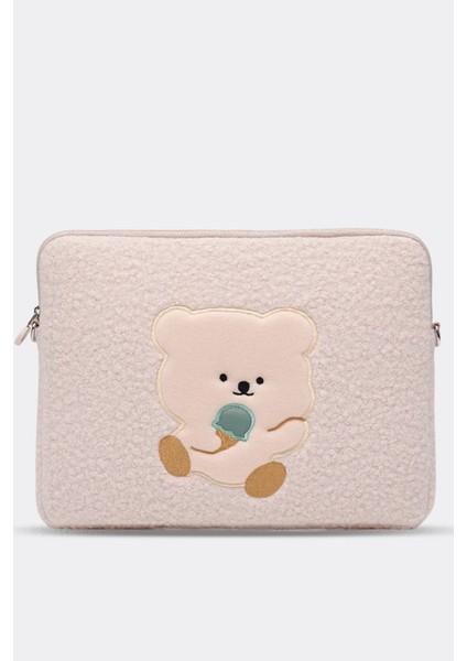 Teddy Bear Laptop Kılıfı 13" & 14" Inç Uyumlu Bej modelleri