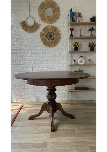 Concept Baba Ayaklı Masa Ahşap Yuvarlak Ceviz Renkli Açılır Masa (Çap 90 cm ) modelleri
