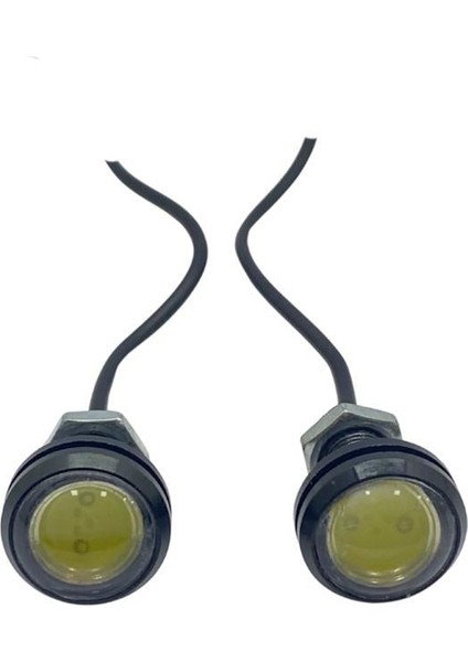 12V GÜNDÜZ SÜRÜŞ-AYNA ALTI LED BEYAZ (MERCEKLİ) (9/22 MM) (2 AD)