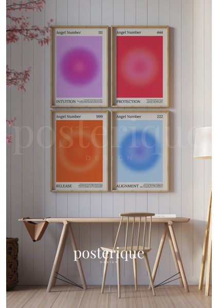 4'lü Set Aura Collection Çerçevesiz Tablo Çerçevesiz Poster Modern Poster Dekoratif Poster modelleri