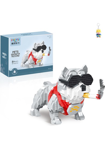 998PCS Küçük Parçacık Yapı Blocları Sevimli Evcil Hayvan Sevimli Süsleme Modeli Husky Mavi Kedi Shiba Inu Yapı Blocları Oyuncak (Yurt Dışından)