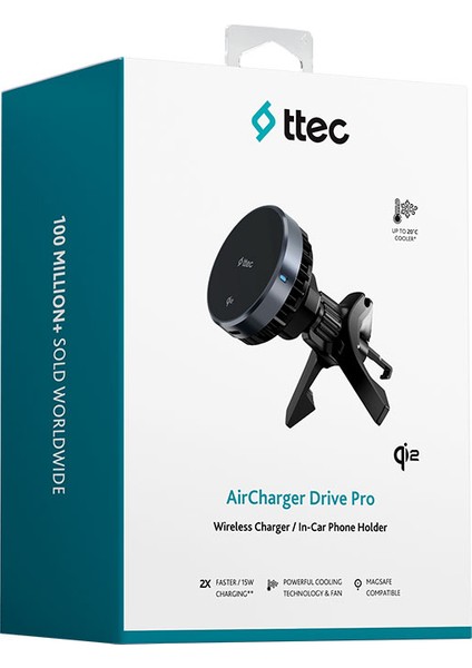 Aircharger Drive Pro Qi2/magsafe Özellikli 15W Iphone/android Soğutuculu Kablosuz Hızlı Şarj Öz