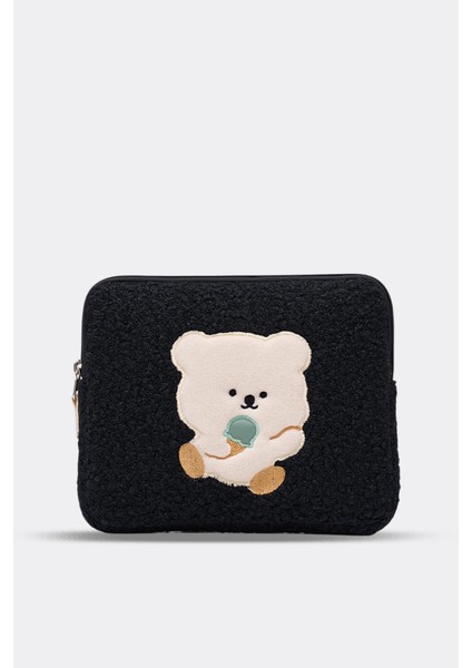 Teddy Bear Tablet Kılıfı 10” & 11” Inç Uyumlu Siyah