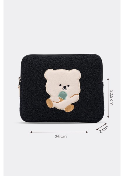 Teddy Bear Tablet Kılıfı 10” & 11” Inç Uyumlu Siyah fırsatları